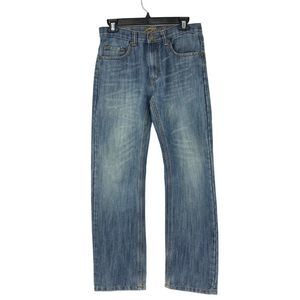 Request Boys Size 16 Blue Jeans Straight Leg Mid-Rise Embroider 3621
